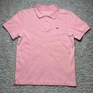 Vineyard Vines Shirt Boys Medium Classic Pique Polo Preppy Whale Embroidery Pink